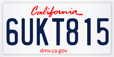 CA license plate 6UKT815