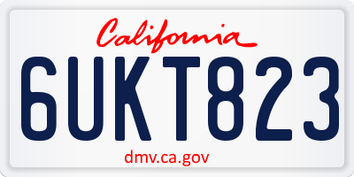 CA license plate 6UKT823