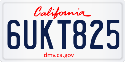CA license plate 6UKT825