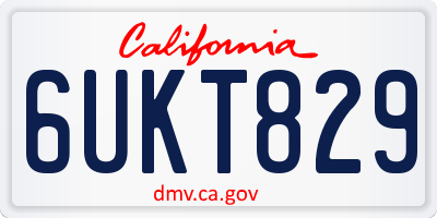 CA license plate 6UKT829