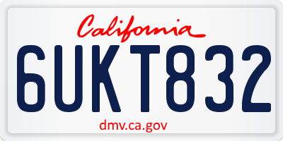 CA license plate 6UKT832