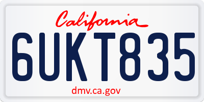 CA license plate 6UKT835