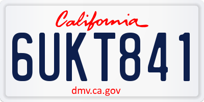 CA license plate 6UKT841