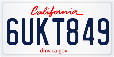 CA license plate 6UKT849