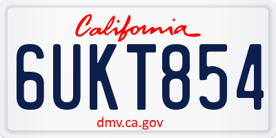 CA license plate 6UKT854