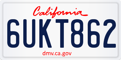 CA license plate 6UKT862