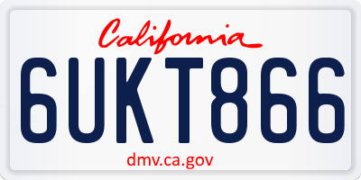 CA license plate 6UKT866