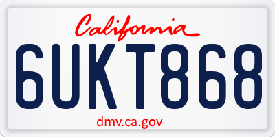 CA license plate 6UKT868