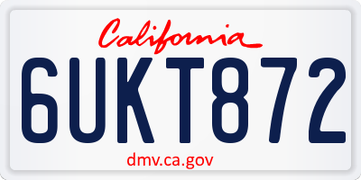 CA license plate 6UKT872