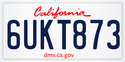 CA license plate 6UKT873