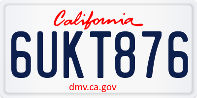 CA license plate 6UKT876