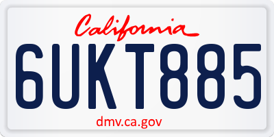 CA license plate 6UKT885