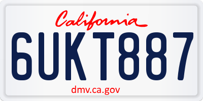 CA license plate 6UKT887