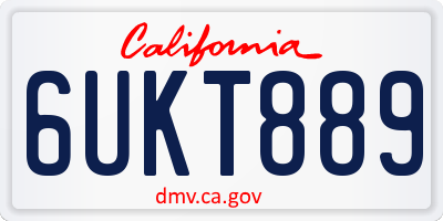 CA license plate 6UKT889