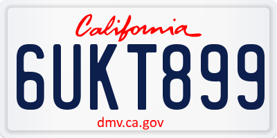 CA license plate 6UKT899