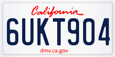 CA license plate 6UKT904