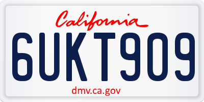 CA license plate 6UKT909