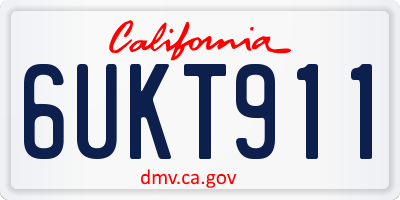 CA license plate 6UKT911