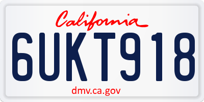 CA license plate 6UKT918
