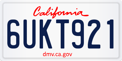 CA license plate 6UKT921
