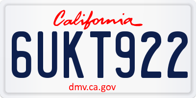 CA license plate 6UKT922