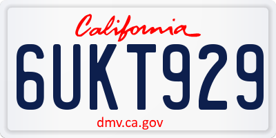 CA license plate 6UKT929