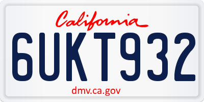 CA license plate 6UKT932