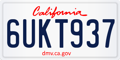 CA license plate 6UKT937