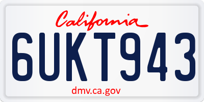 CA license plate 6UKT943
