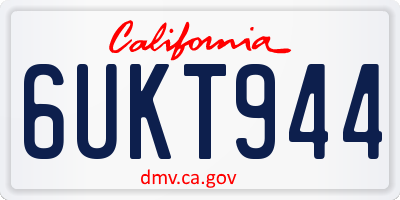 CA license plate 6UKT944