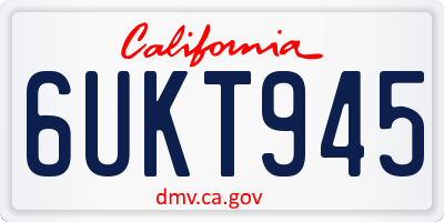 CA license plate 6UKT945