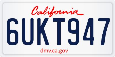 CA license plate 6UKT947