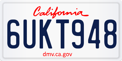CA license plate 6UKT948