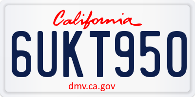 CA license plate 6UKT950