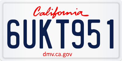 CA license plate 6UKT951
