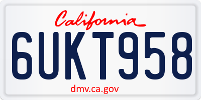 CA license plate 6UKT958
