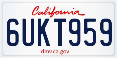 CA license plate 6UKT959