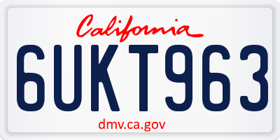 CA license plate 6UKT963