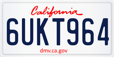 CA license plate 6UKT964