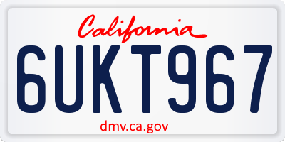 CA license plate 6UKT967