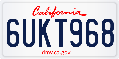 CA license plate 6UKT968