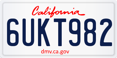 CA license plate 6UKT982