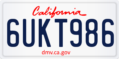 CA license plate 6UKT986