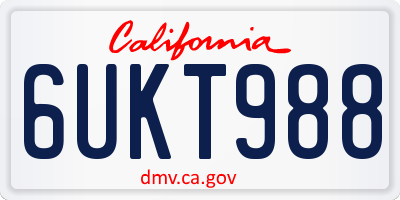 CA license plate 6UKT988