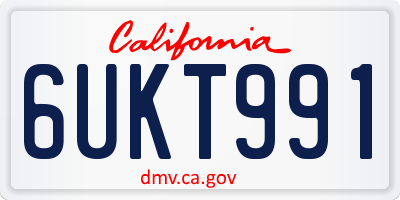 CA license plate 6UKT991