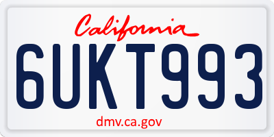 CA license plate 6UKT993