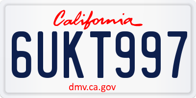 CA license plate 6UKT997