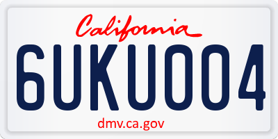 CA license plate 6UKU004