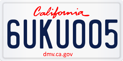 CA license plate 6UKU005