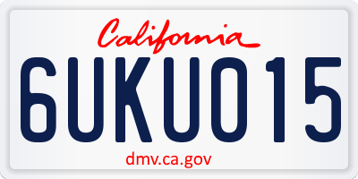 CA license plate 6UKU015